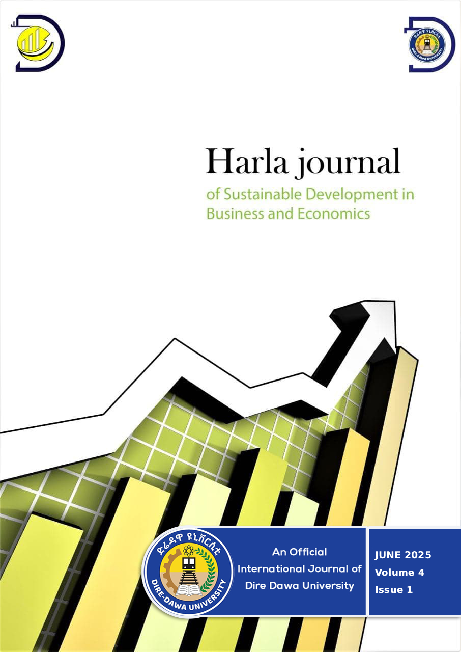 Harla Journal of Sustainable Development in Business and Economics Volume 4, Issue 1 cover page